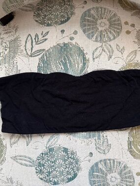 Black Super Crop Strapless tube top - large (fits medium)